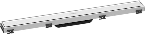 hansgrohe Fertigset Duschrinne RainDrain Match, Abflussrinne 700mm, Bodenablauf Dusche mit höhenverstellbarem Rahmen, Weiß