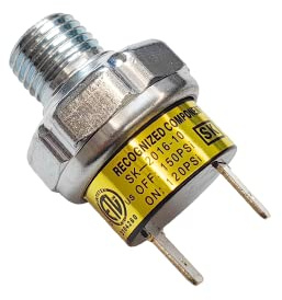Air Pressure Switch 120-150 PSI Tank Mount Type Thread 1/4 NPT 12V 24V DC Air Compressor Pressure Switch for Air Train Horn 120-150 1/4 inch