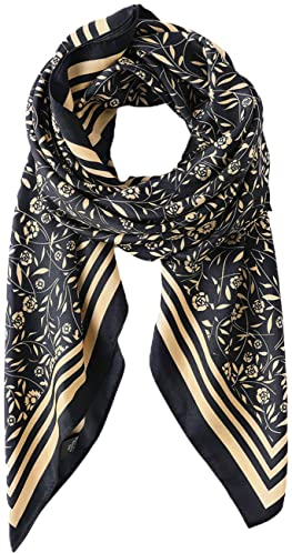 MAIRY Damenschal Faux Seidenschal Seidentuch Blume Bandana Halstuch Kopftuch Schal 90 x 90 cm M090012
