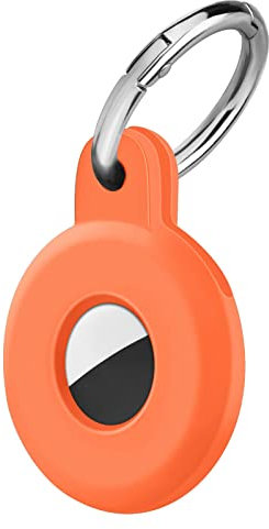 Ainiv Étuis de Protection pour AirTag, Porte Clé Étui Anti-Rayures Portable pour AirTags, Housse de Protection Key Finder pour Clés, Enfants, Sacs, Bagages, Animaux de Compagnie-Orange