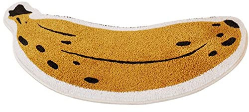 Forssils Bananen-Badematte für Badezimmer, rutschfest, niedliche Badematten, Obstform, saugfähiger Badteppich, Badezimmer, Badewanne, Plüsch, Duschvorleger, waschbarer Teppich für Kinderzimmer