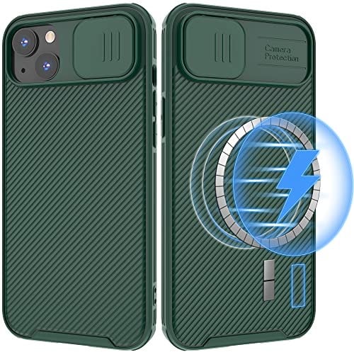 Hitaoyou iPhone 14 Plus Case Magsafe, iPhone 14 Plus Camera Protection Case [Support Magsafe Charger] with Slide Lens Cover,Slim Magnetic Case for iPhone 14 Plus 6.7 Green