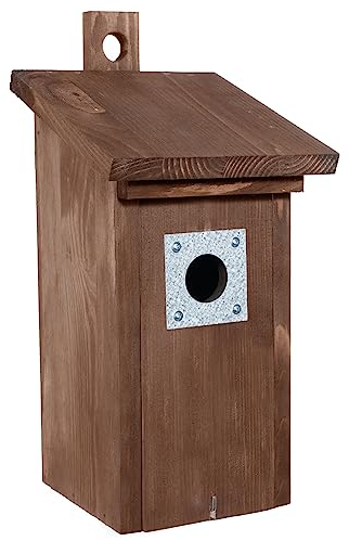 VOSS.garden Nistkasten Edvin aus Kiefer, Bruthäuschen, Brutplatz, Nistplatz für Höhlenbrüter wie Meisen, Kleiber, Trauerschnäpper, Sperlinge, Bruthaus, Kiefernholz