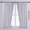 Cortina Cocina 140x180cm Blanca Traslúcida con Bordados para Ventana Corta, Visillos 100% Poliéster Cortos Translúcida para Ventanas y Marco de Puerta - Flor Morado