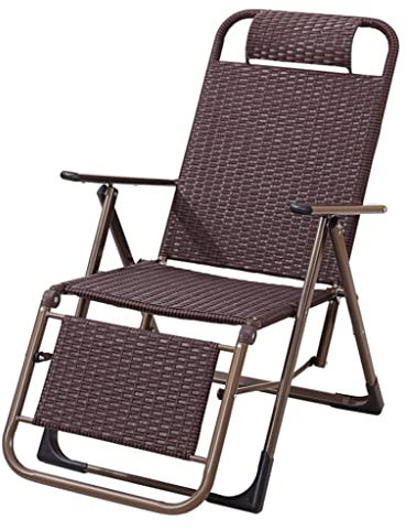 Leichter Korbstuhl-Liegestuhl, klappbarer Rattan-Stuhl, Büro-Nickerchen-Liegestuhl für den Innenbereich, Strandstuhl für den Außenbereich, Lounge-Sessel mit Rückenlehne für Erwachsene, Balkon-Gart