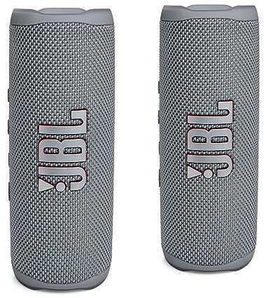 JBL FLIP 6 Waterproof Portable Bluetooth Speaker Bundle - Gray (Pack of 2)