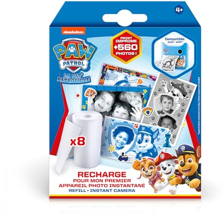 Canal Toys Nachfüllpack für Meine erste Paw Patrol Sofortbildkamera, 8 Papierrollen, 2 Stickerbögen und 10 Selbstklebende Rahmen, PPC 038