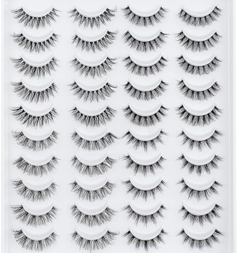 Clear Band Wimpern Russische Volume Fluffy Strip Lashes 10 Paar Natrliche Wispy D Curly Falsche Wimpern sehen aus wie Verlängerungen… (HTZE54)