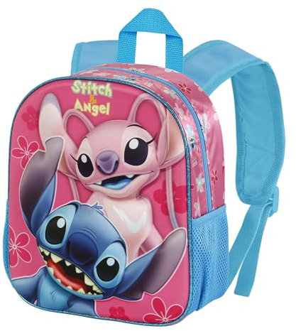 Disney Stitch-Mochila 3D Pequeña, 26 x 31 cm, Capacidad 8.5 L, Rosa Match