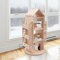 Quiltern Holz Bücherregal 360 drehbar Holz Bücherregal Drehregal Standregal Büroregal 4 Etagen Freistehend Bodenregal Hausförmig Lagerregal Bodenstand Kinder Bücherregale