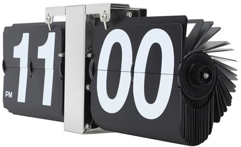 Tonysa Flip Clock Digital, Retro Schreibtisch Regaluhr mit Mechanischer Digitalanzeige, Batteriebetrieben, Große Zahlen