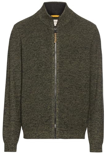 camel active Herren Strickjacke mit Reißverschluss Blattgrün, Menswear-L