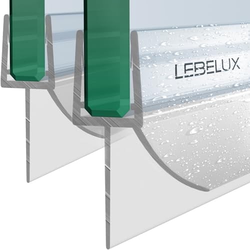 LebeLux 2x100cm Guarnizione doccia sottoporta, Guarnizione porta doccia, Guarnizione parete doccia, Guarnizioni box doccia set per spessore vetro 5-8mm, Guarnizione di ricambio dritta in PVC