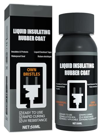 KOAHDE Liquid Insulation Tape,Fast Dry Electrical Tape Waterproof Black,Liquid Insulating Rubber Coat,Liquid Electrical Tape,Liquid Electrical Sealing Tape,Waterproof Insulating Glue,Black,50ML