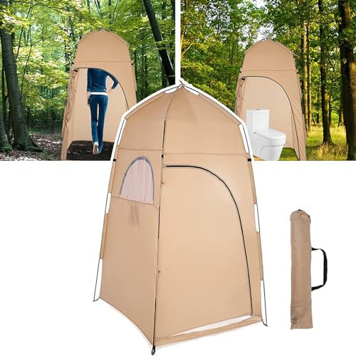 Chambre d'habillage extérieure (taille dépliée : 120 × 120 × 210 cm), abri de tente – Salle de bain à langer – Grande porte zippée, douche extérieure portable, pour piscine, plage, camping - A