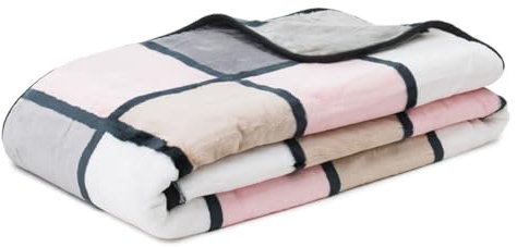 liebling Cashmere Decke, Wohndecke, Kuscheldecke, 100% Polyester - Mikrofaser, 150 x 200 cm, Farbe: Altrosa/Taupe/Beere