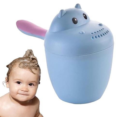 Misaakoeq Enjuagador de baño para bebés - Copa de Enjuague de champú de hipopótamo - Taza de baño para bebé, enjuagador de champú, Taza de Enjuague de champú, Cubo de Enjuague para baño de bebé para