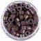 500 Pcs 5.0mm Silicone Micro Rings - Silicon Lined hair extension beads - Brown