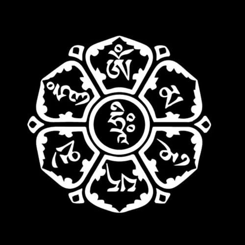 15,7 Cm * 15,1 Cm Om Mani Padme Hum Mantra Religiöses Symbol Yoga Vinyl Aufkleber Autoaufkleber(Silver)