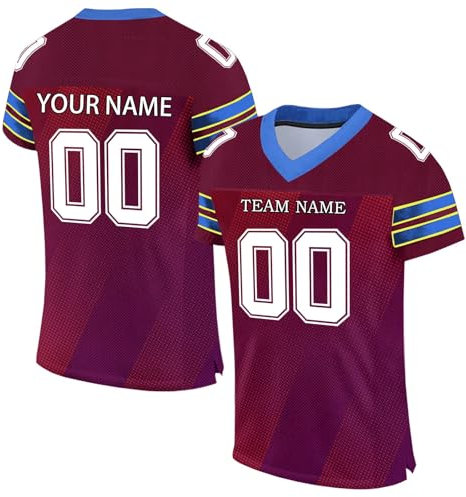 Generisch Personalisiert Rugby Trikot Herren Sporthemden Individuelles Fußball Trikot Schnelltrocknend American Football Trikot Atmungsaktiv T-Shirt Kurzarm Trikot Männer Damen Black Friday Angebote