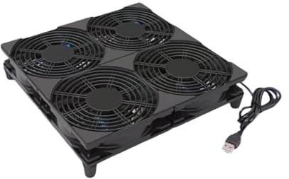 Yeiwenl 5V Quiet USB Cooling Fan 120mm x 4 with 1200mm Cable,152CFM Big Airflow Cooling for Router, Computer, Mac Mini, PlayStation, Rack DIY Audio Video Network Cabinet Server Cooling Project