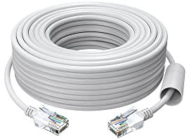 ZOSI 100ft (30 Meter) Ethernet Cable, RJ45 Network Cord for POE Camera NVR System, Cat5e Patch Cable, IP Camera, Switch, Router, Computer, Modem and More(Gray Color)