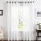 TOPICK Weiß Gardinen H 225 x B 140 (cm) Streifen Vorhänge mit Ösen Stores für Wohnzimmer Schlafzimmer Fenster Voile Gestreifte Durchscheinend Modern Stores Transparent Fenstergardinen