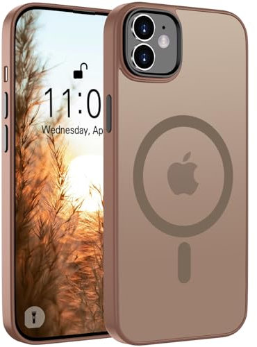 ORDA Magnetic Case for iPhone 11 Case Compatible with MagSafe, for iphone 11 phone case Translucent Matte Back Slim Shockproof Phone Cover phone case for iphone 11 6.1-Inch Desert Gold
