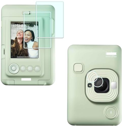 HUIPUXIANG FLIM 2+2 PCS PET Film for Fuji Fujifilm Instax Mini Liplay + 0.3mm Lens High Definition 9H Hardness LCD Optical