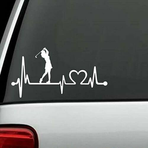 Rakelfix Herzschlag Golfen Golferin Frau Golfsport Aufkleber Größe/Farbe ANPASSBAR Sticker Autoaufkleber