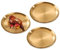 GIDWRIY 3 Pcs Bandeja Dorada Decorativa Redonda 17 cm,Bandeja Dorados Acero Inoxidable,Bandeja para Velas,Plato Metal Dorado,Bandeja Baño Dorada,Bandeja Camarero,Bandeja Centro de Mesa para Maquillaje