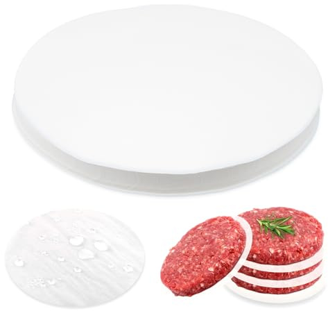 200 PcsBurger Papers, Hamburger Paper Sheets 11cm, Greaseproof Paper Sheets, Burger Press PaperParchment Papers for Baking Parchment Circles for Beef Burgers Patty Meat Cookies Cake Tins