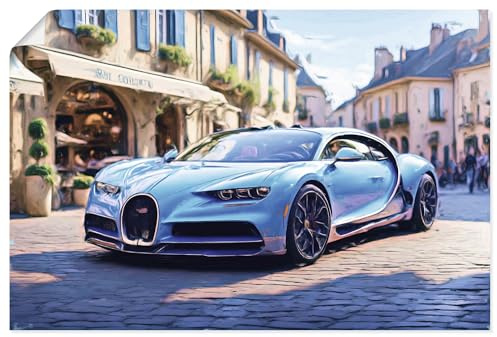 ARTLAND Wanddeko Poster & Kunstdrucke Wandposter 120x80 cm aesthetic room decor Auto Sportwagen Bugatti Chiron U5QI