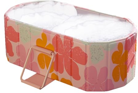 Tragbare Badewanne – 120 x 55 x 50 cm, großer Badeeimer, isoliertes Tauchfass aus PVC, faltbares Design mit verstärkter Struktur | Einfache Aufbewahrung für erwachsene Familien