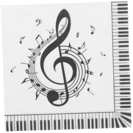 PHENOFICE 20 Stück Musiknoten Papierservietten Musiknoten Servietten Dekorative Servietten Bedruckte Taschentücher