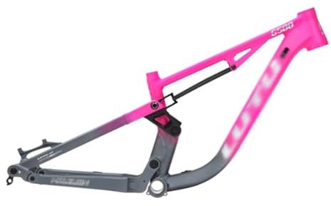 ZECHAO Aluminiumlegierung 24 Zoll Mountainbike-Rahmen mit Weichem Heck, Steckachse 12 X 148 MM, All-Terrain-Federung Offroad-Rahmen Sitzrohr 31,6 MM(Pink,No Shock Absorber)