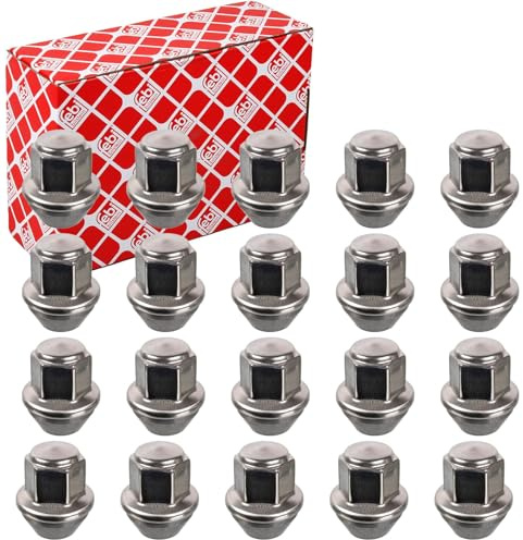 20x Febi Radmuttern Satz M14 X 1,5 Verzinkt Kegelbund F | 20x 49205 für Leichtmetallfelgen