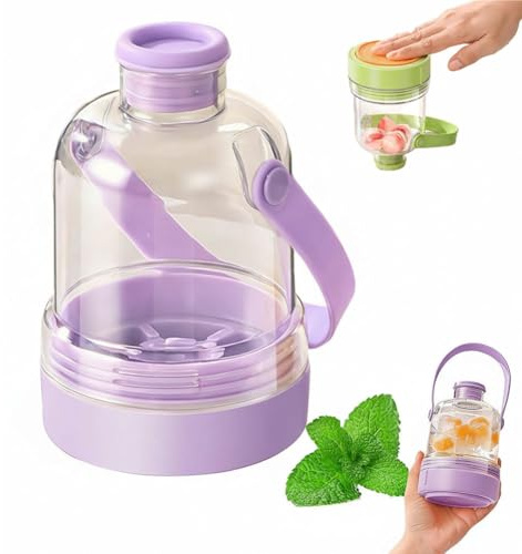 Cikiki 2-in-1 Ice Cube Bottle,2026 New Easy Press Ice Tray Water Bottle with Leak Proof Lid,380ml Summer Portable Ice-Maker Water Bottles for Freezer, Travel, Gym & Home Use