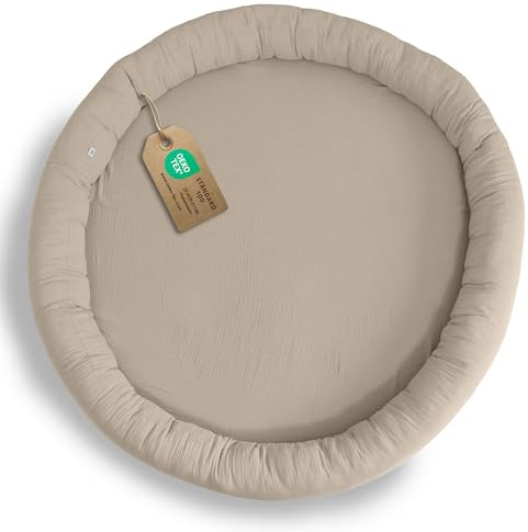 lilimaus Bodenkissen Kinder [Großes Kissen in 12 Farben] - Sitzkissen mit 100% Musselin-Baumwollbezug - hautfreundlich, atmungsaktiv und waschbar - Spielmatte Baby