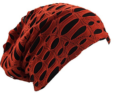 Miobo Slouch Beanie Mütze,Einheitgröße,Destroyed Vintage Look Rot