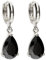 MYA art Damen Creolen Ohrringe Hängend Ohrhänger mit Zirkonia Stein Tropfen Oval Anhänger Silber Onyx Schwarz Vergoldet MYAWGOHR-70