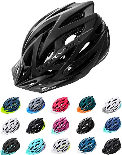 Meteor - Marven Cycle Helmet – Lightweight Adjustable Helmet for Men, Women, Kids – MTB, Bike, Scooter, Skateboard & Hoverboard – Breathable with Detachable Visor - Size S - Black