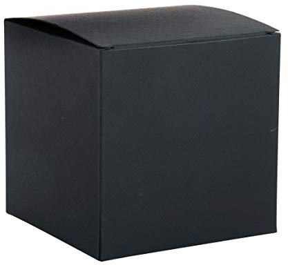 Rayher 67328576 Quadratische Faltschachtel zum Befüllen, 3er Set, Geschenkboxen aus Karton, schwarz, 10x10x10 cm