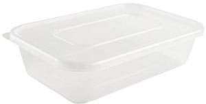 We Can Source It Ltd - 50 x Clear Plastic Takeaway Food Containers with Lids Microwave, Freezer & Dish Washer Safe - 500ml