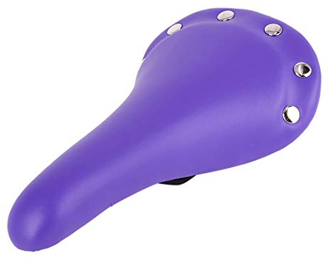 X AUTOHAUX 27x15x7cm Fahrradsattel Lila PU Leder Fahrradsitz mit Nieten für Autos