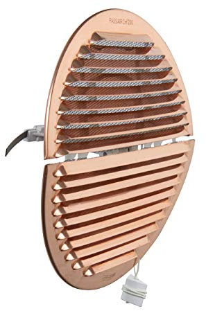 La Ventilazione GRADF200R Griglia di ventilazione tonda pieghevole in rame con rete antinsetti, ø235 mm