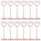 Toddmomy 12 Pcs Heart Photo Holder Place Holders Table Number Stands Picture Holder for Wedding Party Sign Food Cards Label,Rose Gold