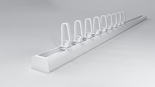 Tom'Shop Gardinenschiene [Variante - D, 1-läufig, 140cm mit Faltenlegehaken] Vorhangleiste Vorhangschiene Aluminium Schienen für Gardinen 1,2,3 oder 4 - läufig, Vorhang Schienensystem