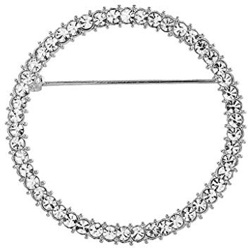 S-TROUBLE Round Crystal Glasses Holder Brooch Reading Glasses Holder Brooch Pin for Women