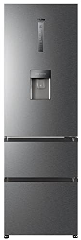 Haier HETR3619FWMG Freestanding Fridge Freezer, 3 doors, 345L Total Capacity, 60cm Wide, Gentle Silver [Energy Class F]